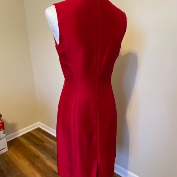Ann Taylor Red Silk Dress, Sleeveless, Size 4 - Picture 2 of 5